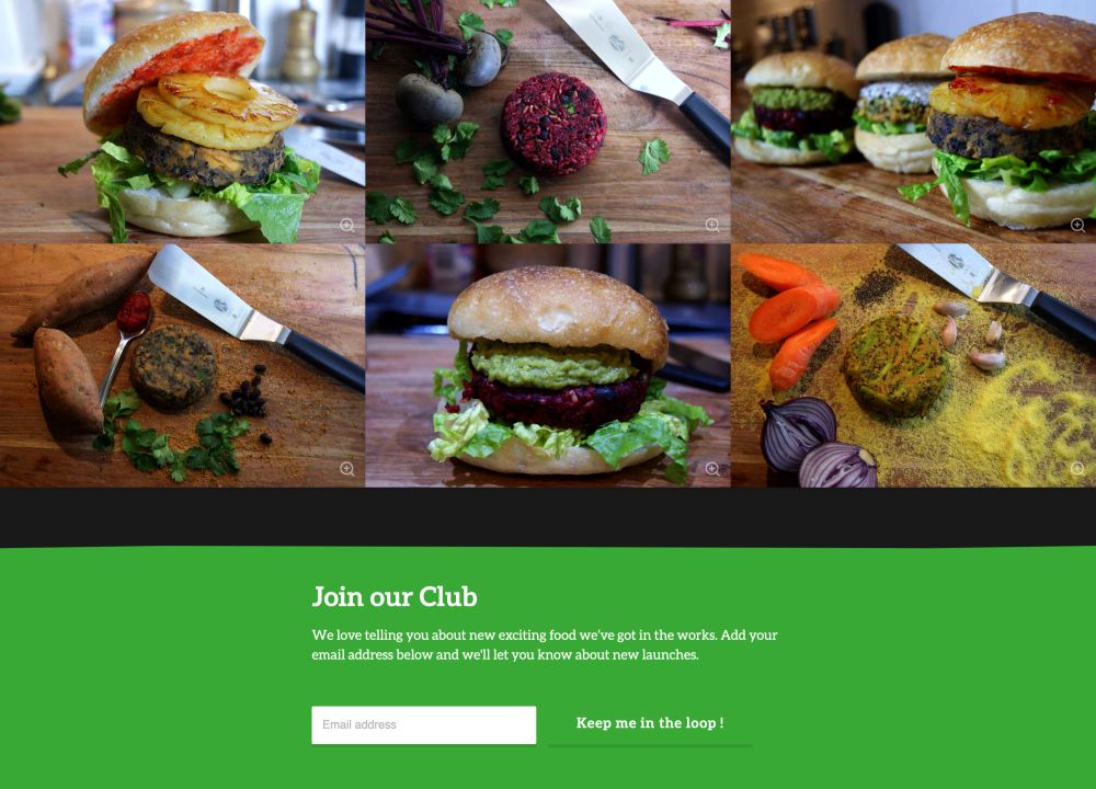 A gallery of Vegan Matcha Burger products.