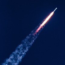 A rocket on a trajectory